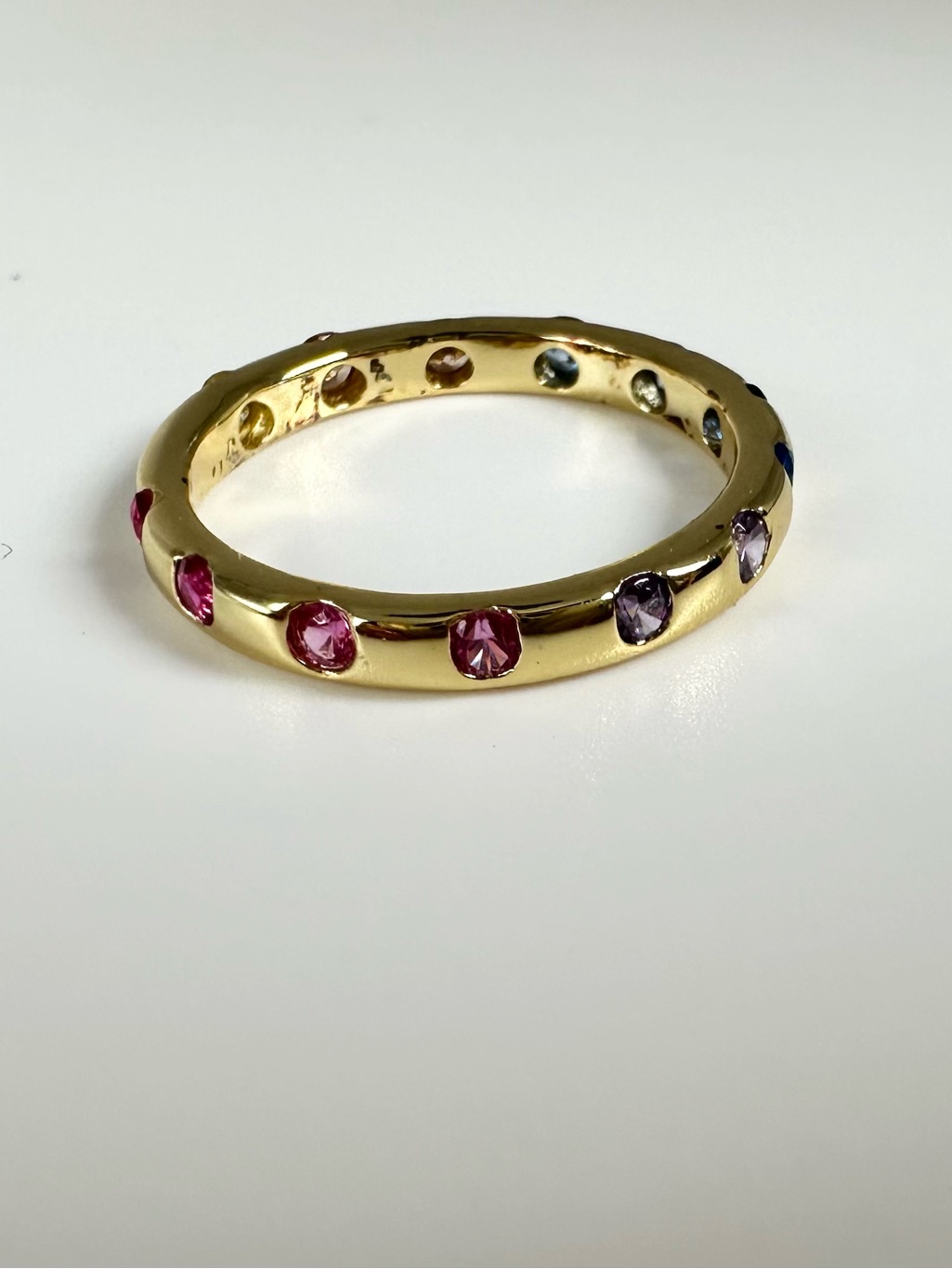 Gold Multicolor Cubic Zirconia Eternity Band - Women Jewelry